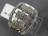 ESTATE WIDE 1.18CT ROUND DIAMOND 18KT WHITE GOLD 3D SQUARE FANCY OPEN FUN RING