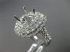 ESTATE EXTRA LARGE 1.7CT DIAMOND 14K GOLD TRIPLE HALO SEMI MOUNT ENGAGEMENT RING