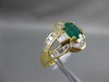 ESTATE 2.16CT DIAMOND & AAA EMERALD 18KT YELLOW GOLD 3D OVAL ENGAGEMENT RING