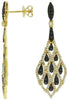 ESTATE 1.75CT WHITE & BLACK DIAMOND 14KT YELLOW GOLD CHANDELIER HANGING EARRINGS