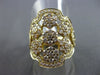 ESTATE LARGE 1.86CT DIAMOND 18KT YELLOW GOLD 3D MULTI FLOWER OPEN FILIGREE RING