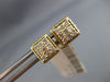 ESTATE .40CT ROUND CUT DIAMOND 14K YELLOW GOLD CLASSIC SQUARE ROPE STUD EARRINGS
