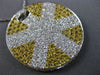 ESTATE LARGE 3.70CT DIAMOND & YELLOW SAPPHIRE 18K TWO TONE GOLD SUNBURST PENDANT