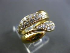 ESTATE WIDE 1.40CT DIAMOND 18KT YELLOW GOLD 2 ROW INSERT RING E/F VVS #10033