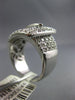 ESTATE LARGE .85CT ROUND DIAMOND 14KT WHITE GOLD 3D MULTI ROW BELT COCKTAIL RING