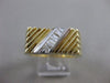 ANTIQUE .35CT BAGUETTE DIAMOND 14K 2 TONE GOLD FILIGREE MENS RING 8.5MM #11634