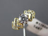 ESTATE .72CT ROUND DIAMOND 14KT TWO TONE GOLD 3D PYRAMID ENGAGEMENT RING #17820