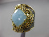 ANTIQUE 5.40CT SAPPHIRE & BLUE AGATE 18KT BLACK & YELLOW GOLD 3D FILIGREE RING