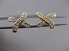 ESTATE .65CTW DIAMOND ETOILE "X" SHAPE 14KT YELLOW GOLD PUSHBACK EARRINGS #5919