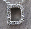 ESTATE .17CT DIAMOND 14KT WHITE GOLD 3D " D " INITIAL FLOATING PENDANT #21240