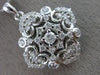 ESTATE .75CT DIAMOND 14KT WHITE GOLD FLOWER MULTI HEART SQUARE FILIGREE PENDANT