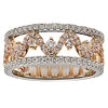 ESTATE WIDE 1.05CT DIAMOND 18KT WHITE & ROSE GOLD SWIRL ETOILE ANNIVERSARY RING