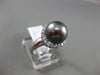 ESTATE LARGE .37CT DIAMOND 14KT WHITE GOLD TAHITIAN PEARL SHARED PRONG HALO RING