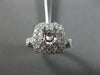ESTATE LARGE .93CT DIAMOND 14K WHITE GOLD DOUBLE HALO SEMI MOUNT ENGAGEMENT RING