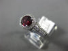 ESTATE 1.12CT DIAMOND & AAA ROUND RHODOLITE 14KT WHITE GOLD 3D ENGAGEMENT RING