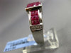 ESTATE WIDE 3.07CT DIAMOND & RUBY 18KT WHITE GOLD SQUARE FRIENDSHIP PROMISE RING