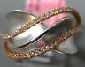 ESTATE WIDE .31CT PINK DIAMOND 18KT WHITE & ROSE GOLD MULTI ROW X LOVE FUN RING