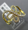 ESTATE WIDE .64CT ROUND DIAMOND 18KT YELLOW GOLD OPEN FLYING BUTTERFLY FUN RING