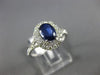ESTATE 1.50CT DIAMOND & AAA SAPPHIRE 14KT WHITE GOLD DOUBLE HALO ENGAGEMENT RING