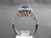 ESTATE 2.81CT DIAMOND & SAPPHIRE 14K WHITE GOLD 3D FILIGREE HALO ENGAGEMENT RING