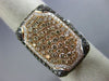ESTATE LARGE 3.61CT MULTI COLOR DIAMOND 18KT ROSE GOLD 3D PAVE RECTANGULAR RING
