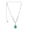ESTATE 7.11CT DIAMOND & AAA COLOMBIAN EMERALD 18KT 2 TONE GOLD 3D HALO NECKLACE