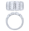 ESTATE WIDE 1.50CT DIAMOND 14KT WHITE GOLD 3D MULTI ROW CHANNEL MATTE MENS RING