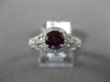 ESTATE 1.12CT DIAMOND & AAA ROUND RHODOLITE 14KT WHITE GOLD 3D ENGAGEMENT RING