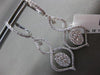 ESTATE 1.31CT DIAMOND 14KT WHITE GOLD 3D INFINITY OVAL CLUSTER HANGING EARRINGS