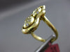 ESTATE LARGE .18CT ROUND DIAMOND 18KT YELLOW GOLD 3D ALLIGATOR ETOILE SHELL RING