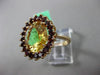 ESTATE LARGE 8.0CT AAA GARNET & AAA CITRINE 18KT YELLOW GOLD 3D OVAL HALO RING