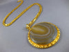 ANTIQUE EXTRA LARGE & LONG AAA BRAZILIAN AGATE 22KT YELLOW GOLD NECKLACE #26528