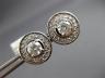 ESTATE LARGE 1.50CT DIAMOND 14K WHITE GOLD 3D SOLITAIRE HALO ROUND STUD EARRINGS