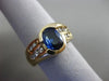 ESATE WIDE 1.89CT DIAMOND & SAPPHIRE 14K TWO TONE GOLD SEMI BEZL ENGAGEMENT RING