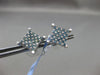 ESTATE LARGE 2.75CT WHITE & BLUE DIAMOND 14KT WHITE GOLD CHECKERED STUD EARRINGS