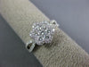 ESTATE .94CT ROUND DIAMOND 18KT WHITE GOLD 3D CLASSIC FLOWER CLUSTER LOVE RING