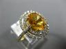 ESTATE LARGE 2.78CT DIAMOND & AAA CITIRINE 14K YELLOW GOLD OVAL DOUBLE HALO RING