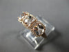 ESTATE WIDE 2.51CT DIAMOND & AAA MORGANITE 14KT ROSE GOLD 3D 3 STONE FUN RING