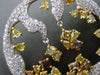 ESTATE LARGE 12.06CT WHITE & FANCY YELLOW DIAMOND 18K 2 TONE GOLD GLOBE EARRINGS