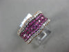 ESTATE WIDE 2.11CT DIAMOND & AAA PINK SAPPHIRE 18K ROSE GOLD 3D ANNIVERSARY RING