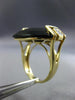 ESTATE LARGE 18.14CT DIAMOND & AAA EXTRA FACET ONYX 14KT YELLOW GOLD SQUARE RING