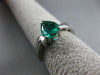 ESTATE WIDE 1.40CT ROUND DIAMOND & AAA EMERALD 14K WHITE GOLD 3D ENGAGEMENT RING