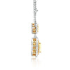 ESTATE 1.27CT WHITE & FANCY YELLOW DIAMOND 18KT 2 TONE GOLD PEAR SHAPE NECKLACE