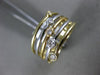 ESTATE WIDE .23CT DIAMOND 14K TWO TONE GOLD MULTI ROW GRADUATING BEZEL LOVE RING