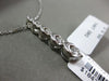 ESTATE .50CT DIAMOND 14KT WHITE GOLD 3D 5 STONE JOURNEY FLOATING PENDANT & CHAIN