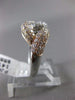 ESTATE WIDE 1.78CT DIAMOND 14K WHITE & ROSE GOLD 3D LOVE KNOT INFINITY LOVE RING