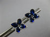 ESTATE 1.16CT DIAMOND & AAA SAPPHIRE 18KT WHITE GOLD 4 LEAF CLOVER STUD EARRINGS