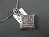 ESTATE LARGE .67CT DIAMOND 14KT WHITE GOLD 3D FILIGREE CLUSTER HANGING PENDANT