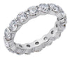 ESTATE 2.13CT DIAMOND 14KT WHITE GOLD 3D CLASSIC ETERNITY ROUND ANNIVERSARY RING