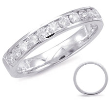 .63CT DIAMOND 14KT WHITE GOLD 3D CLASSIC CHANNEL SEMI ETERNITY ANNIVERSARY RING